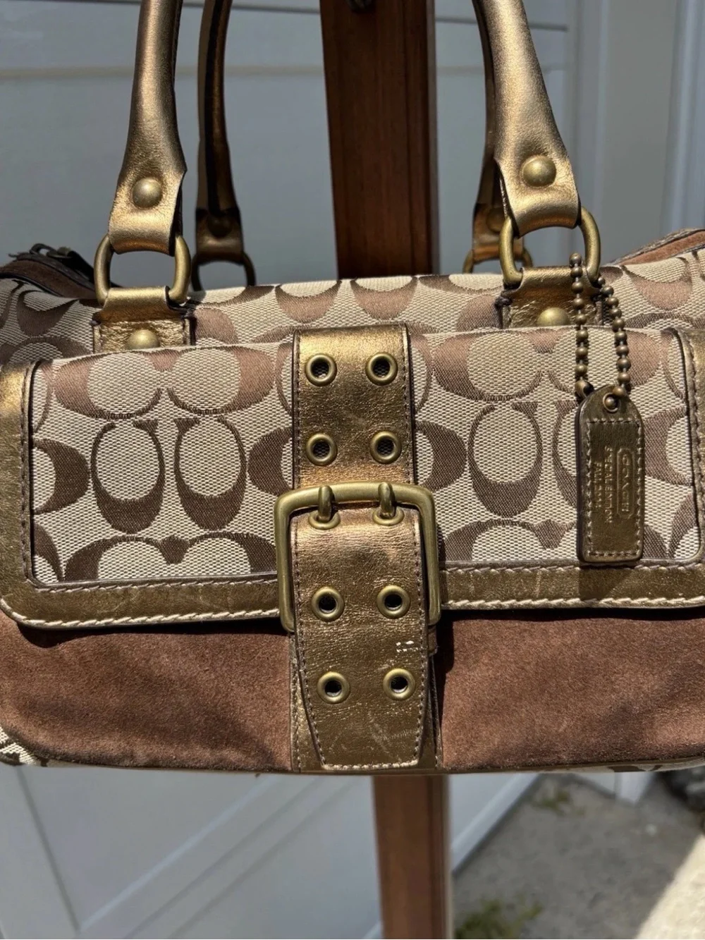 Coach Y2K Signature C Boston LIMITED EDITION 2004 Double Handles #1494 Bag - Picture 3 of 14